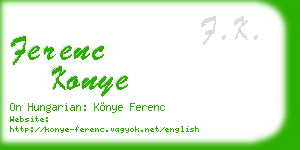 ferenc konye business card