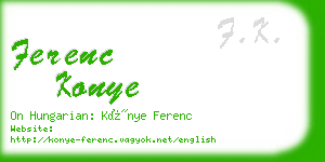 ferenc konye business card